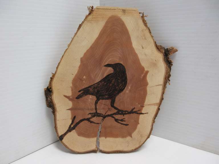 Michigan Made Burned Crow Sign, Local Artist