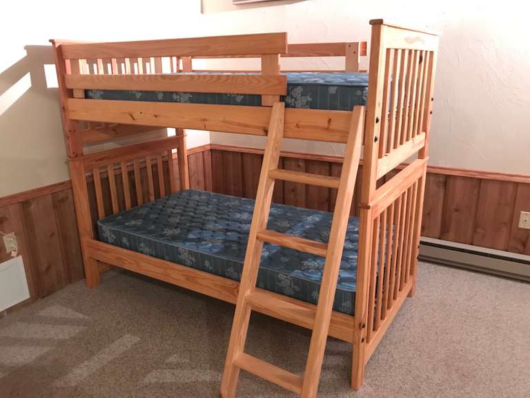 Barn Door Co. Bunk Beds, Made of Solid Pine in Henderson, NC, Beds have Rails, Slats, and OSB Board Under Mattresses, All Hardware Included, Purchased at Art Sample Store, Matches Lot No. 4