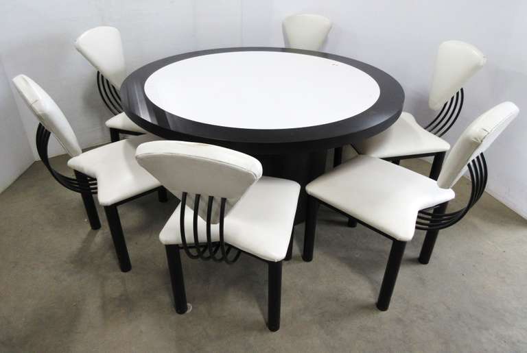 Modern Styled Dining Room Set with (6) Chairs, Chairs have Triangle Back, Very Heavy