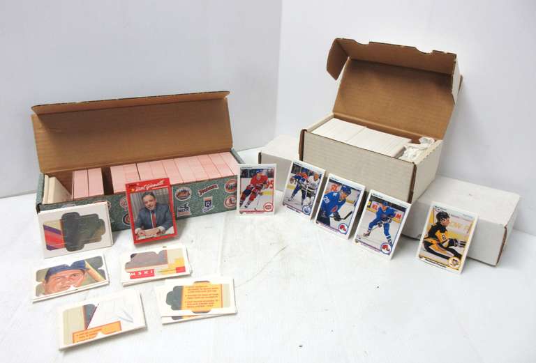 (4) Complete Sports Card Sets, Include: 1990 Fleer Football, 1990-1991 Upper Deck Hockey Series 1, 1991-1992 Upper Deck Basketball Series 1, and 1990 Donruss Baseball Factory Set