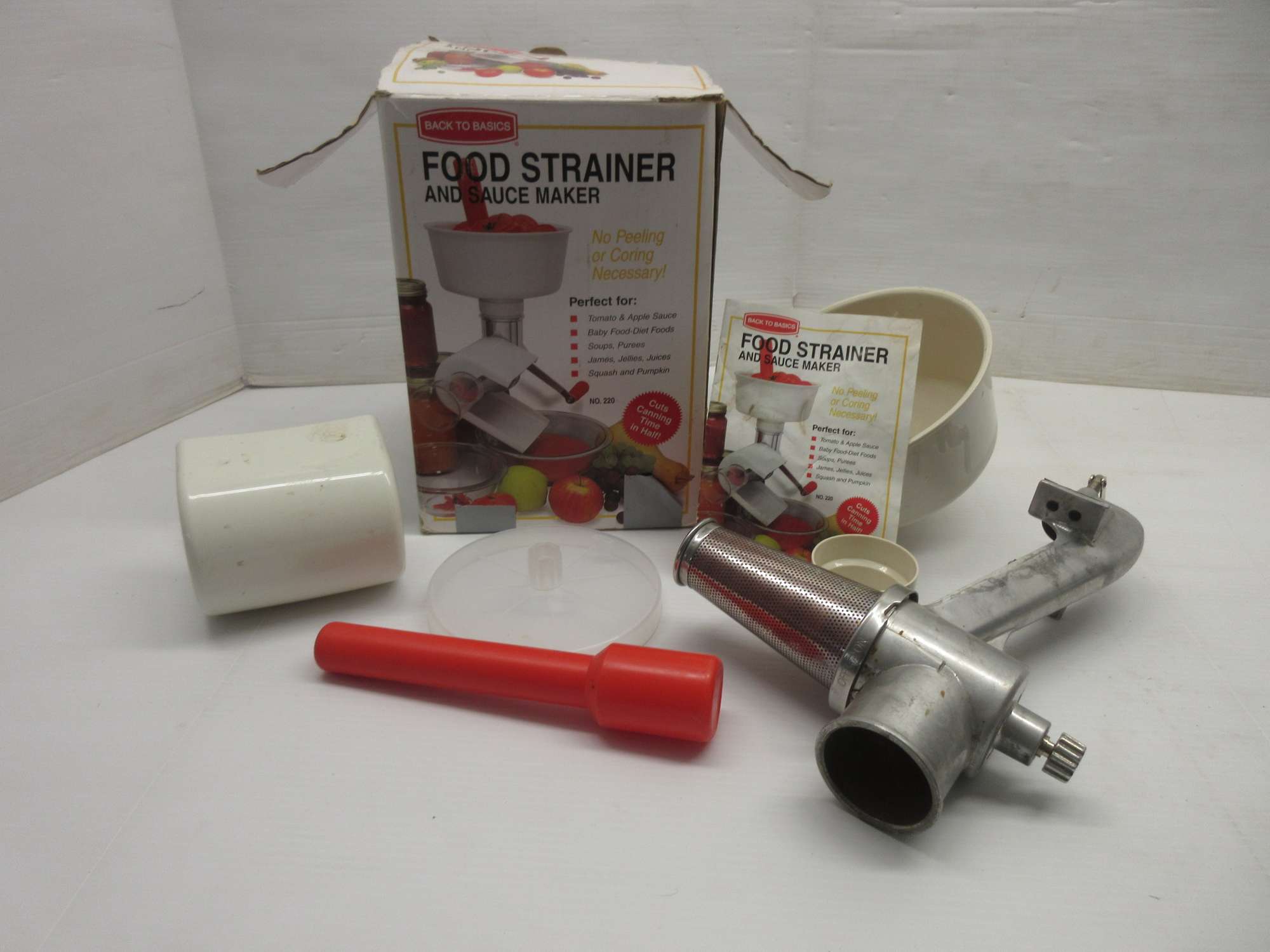 Albrecht Auctions Food Strainer and Sauce Maker by Back to Basics, No