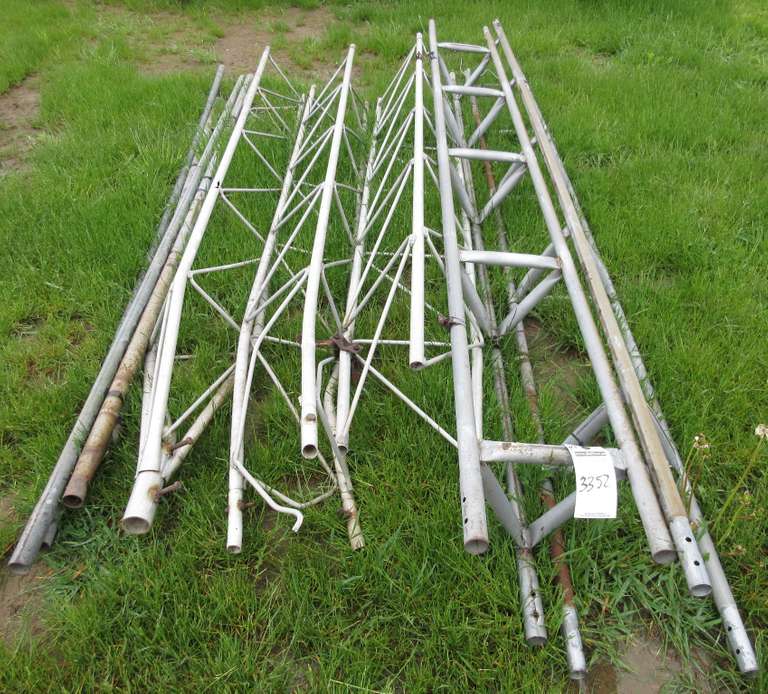 TV Antenna Tower Sections, Include: (3) From a Tower and (2) From Another, 8' to 10'L; (4) Pieces of Pipe