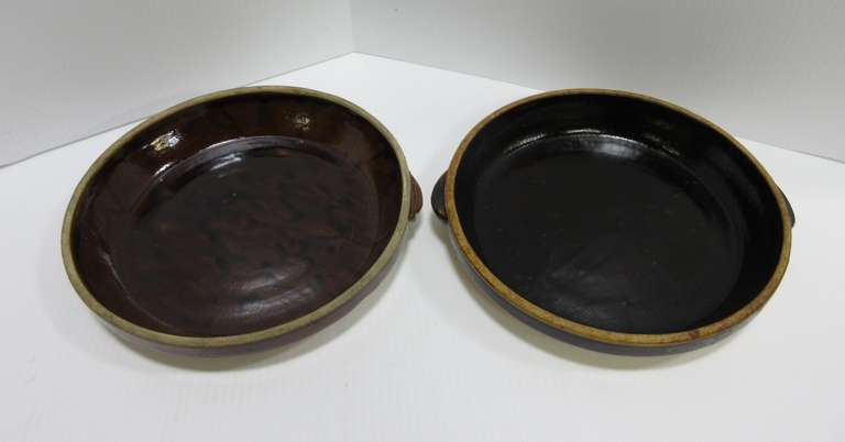 (2) Very Old Crock Pie Plates by Cookin-Ware Health, Pat 91285