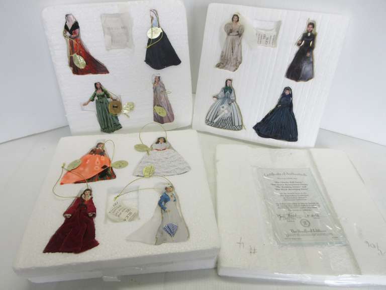 (12) Legendary Costumes for Scarlett O'Hara Ornaments, Bradford Editions, Gone with the Wind, 2nd, 3rd, and 4th Issues, Include COAs