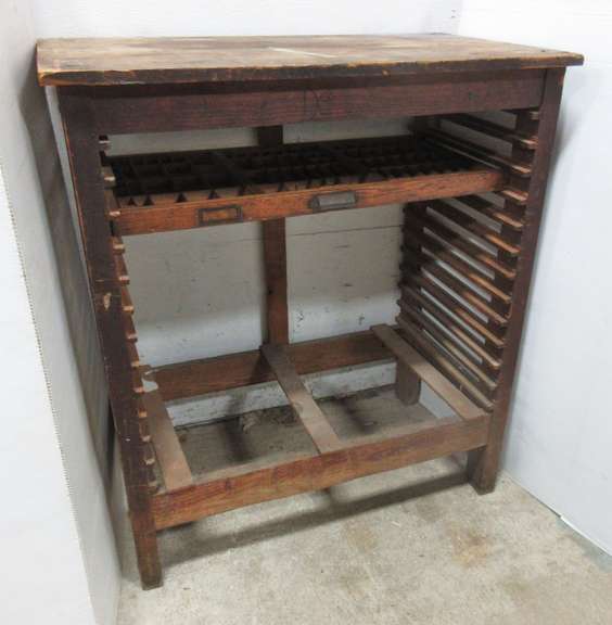 Printer's Cabinet and Hamilton Mfg. Co. Type Tray