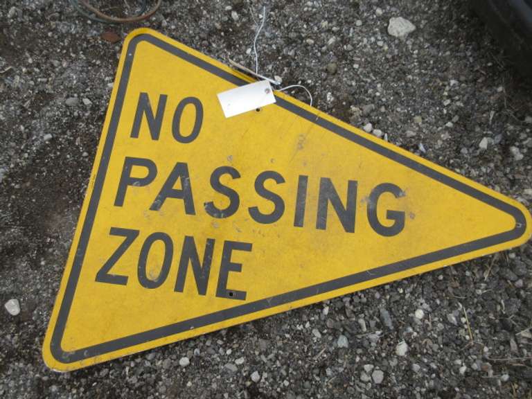 Large Older "No Passing Zone" Sign