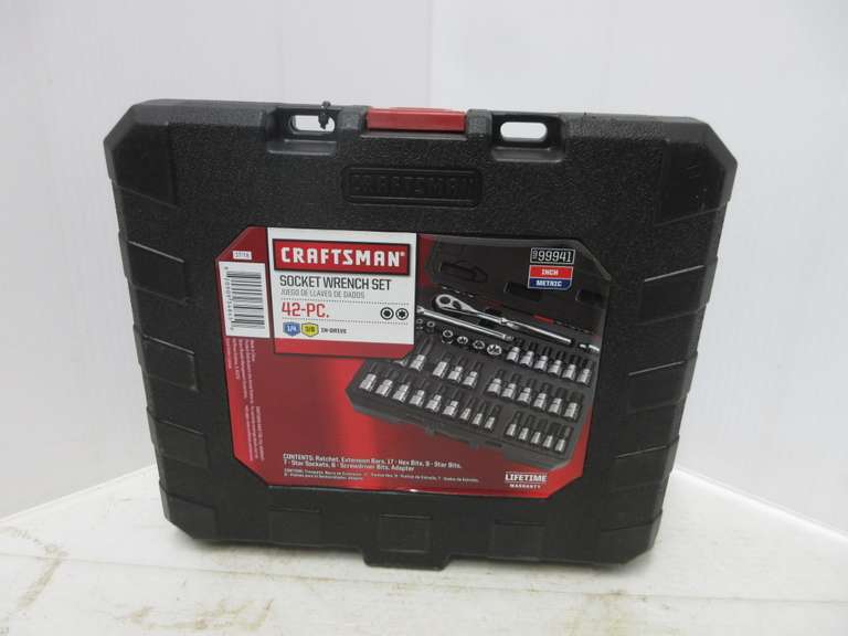 Craftsman 42-Piece Socket Wrench Set, Includes: Ratchet, Extension, 17 Hex Bits, 9 Torx Bits, 7 Torx Sockets, 6 Screwdriver Bits, and an Adapter