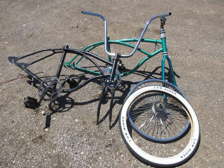 Green Lowrider Bike Frame, Black Lowrider Bike Frame, Rim and 20x1.75 Tire for Low Rider