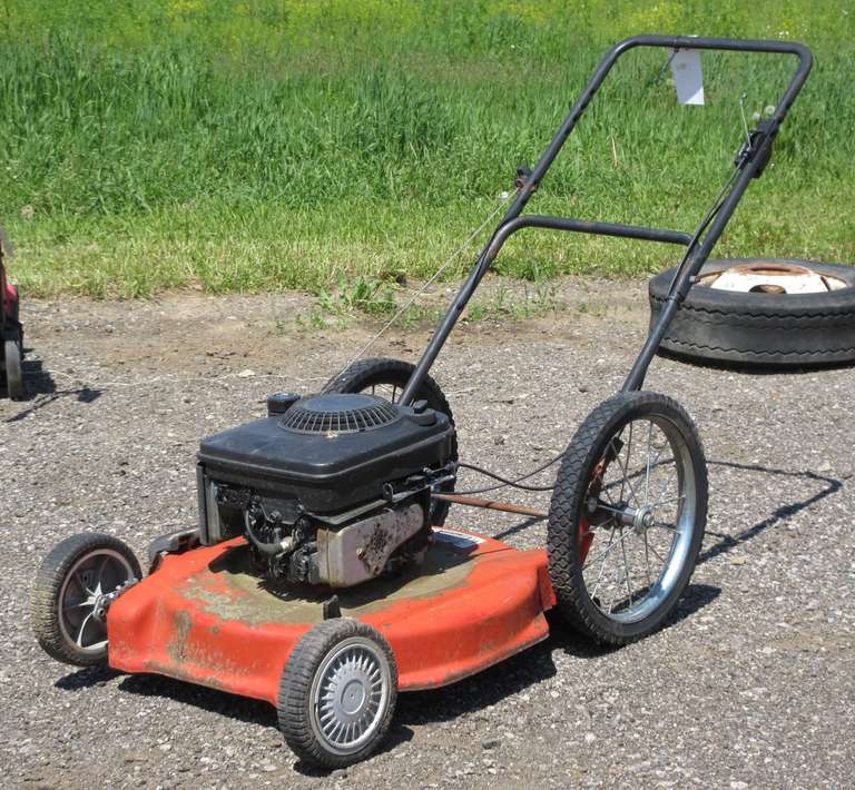 Lawn Mower with Large Wheels