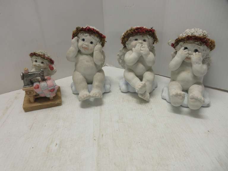 (4) Dreamsicles Figurines: Hear No Evil, See No Evil, and Speak No Evil, and Other