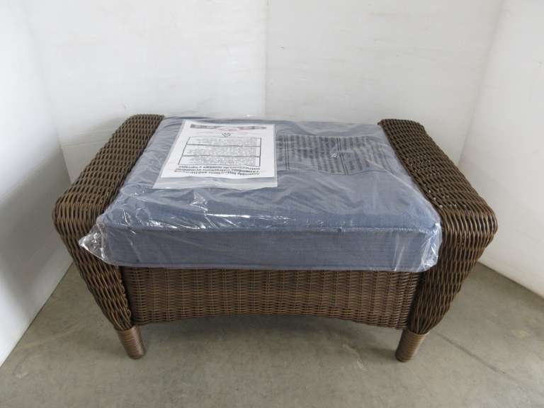 Hampton Bay Spring Haven Patio Ottoman with Cushion