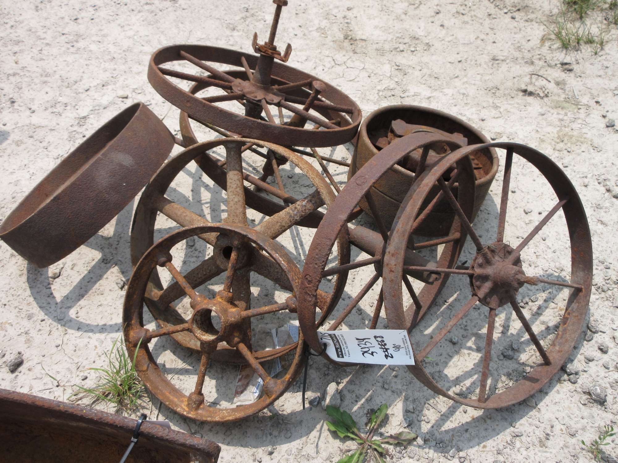 Albrecht Auctions (8) Smaller Steel Farm Wheels
