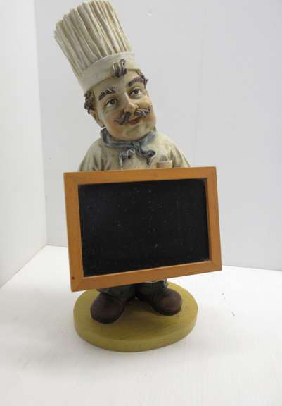 Chef Statue with Chalkboard