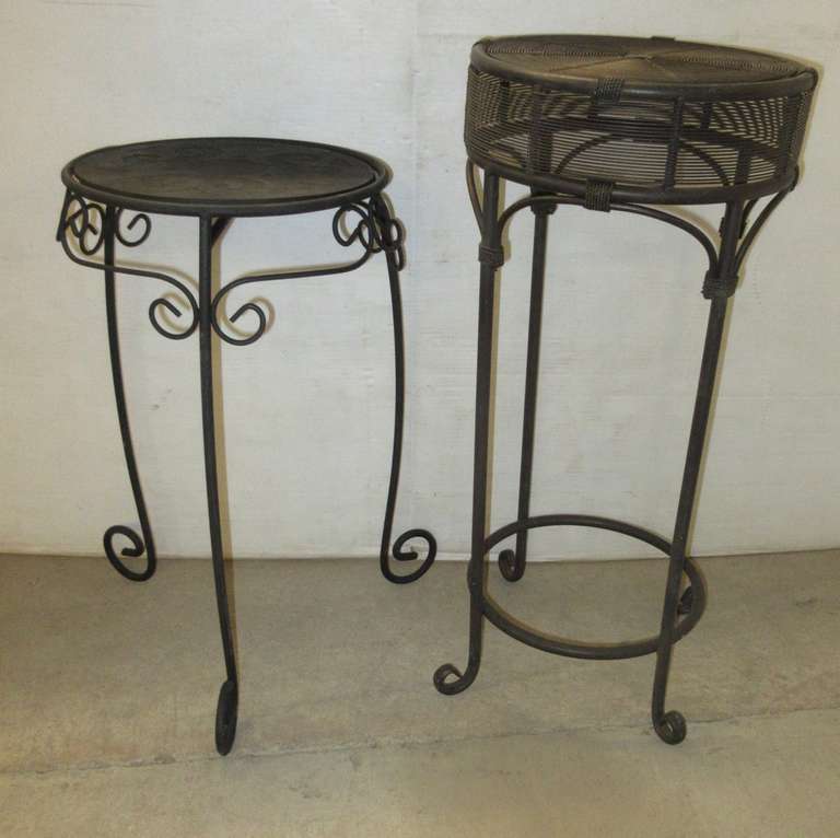 (2) All-Metal Indoor/Outdoor Decorative Plant Stands: 1- Swivels, Both Well Made