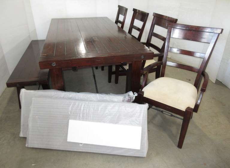 Albrecht Auctions Kitchen Table 2 Chairs With Arms 2