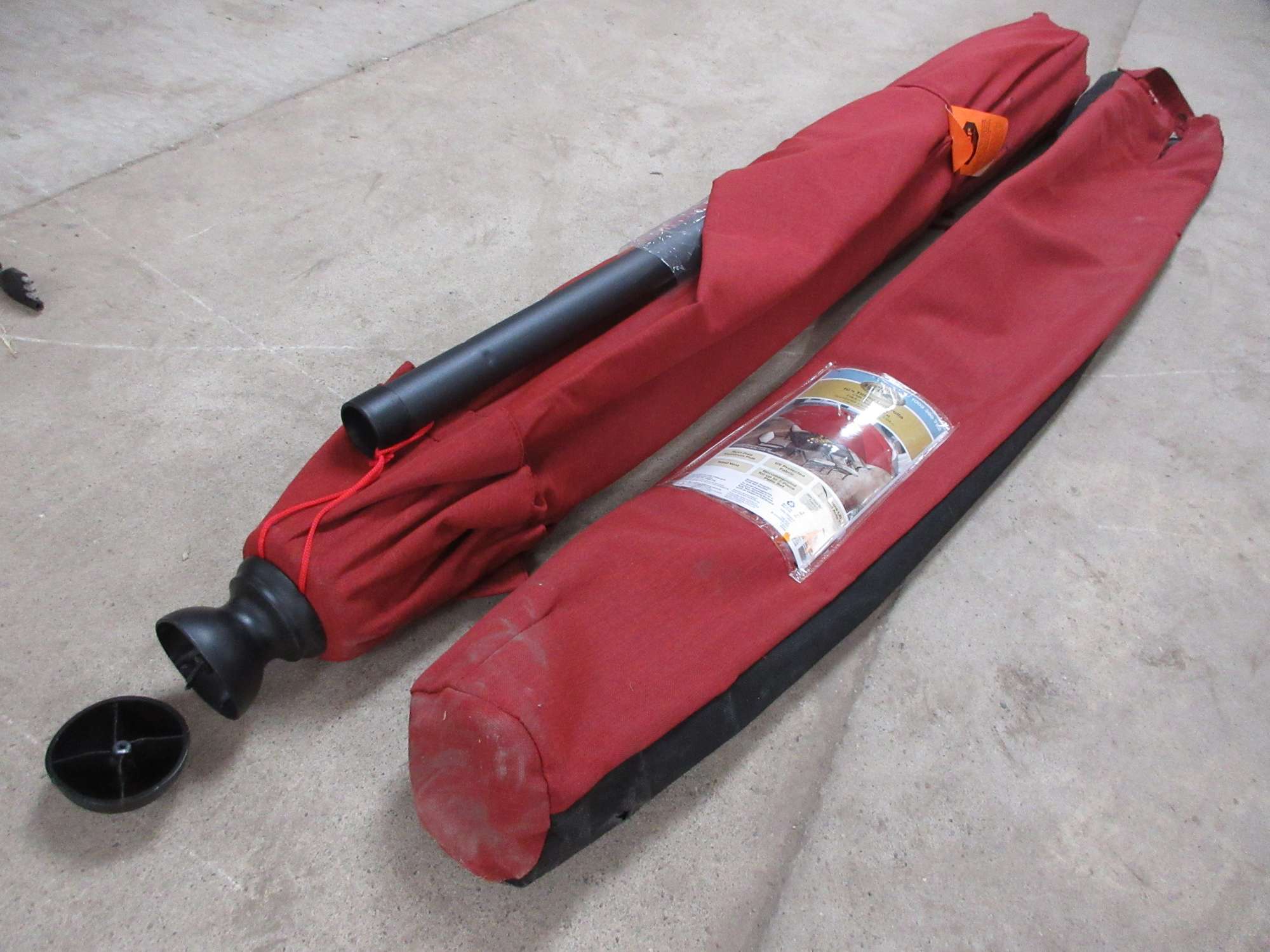 Albrecht Auctions Hampton Bay 10' Tilting Umbrella, Chili Red in Color