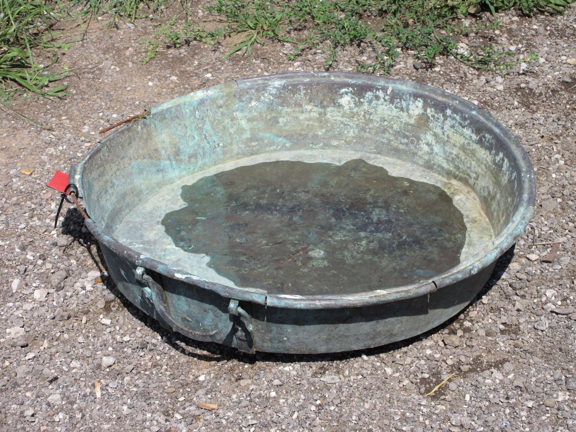 Albrecht Auctions Round Metal Pan with Handles, Believed to be Copper
