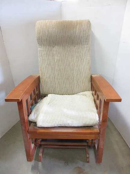 Wooden Rocking Chair with Back Cushion, No Seat Cushion, 28"W x 39"H