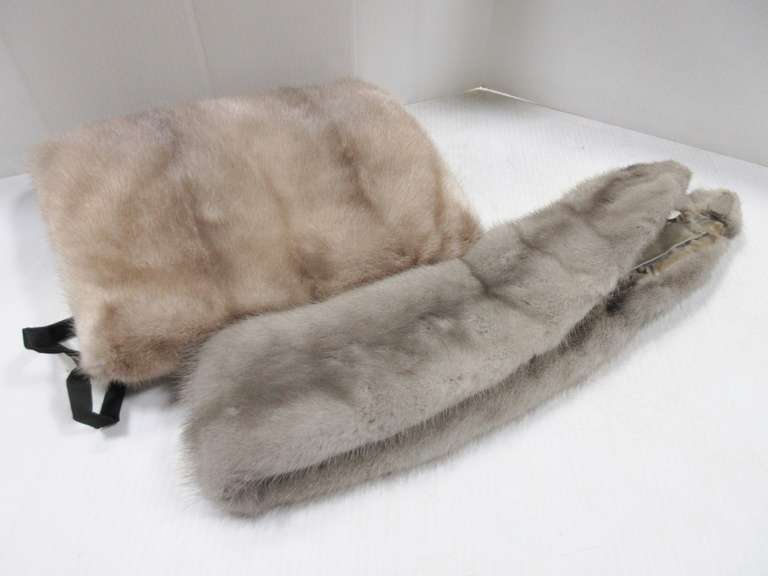 Mink Fur Collar and Hand Warmer