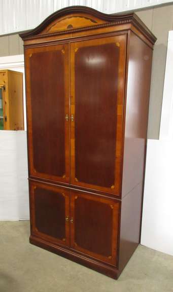 1990s Hekman Entertainment Armoire, Large Doors Slide in Easily, Made in Grand Rapids