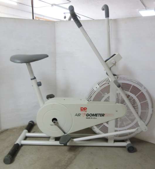 DP Fit for Life Airgometer Stationary Bike, Wheels on Front, Adjustable Seat, Reads Speed, Time, and Distance