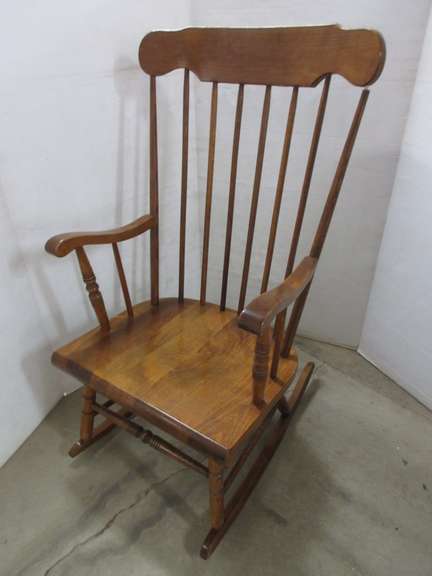 Older Solid Wood Adult Rocking Chair, Made in Japan