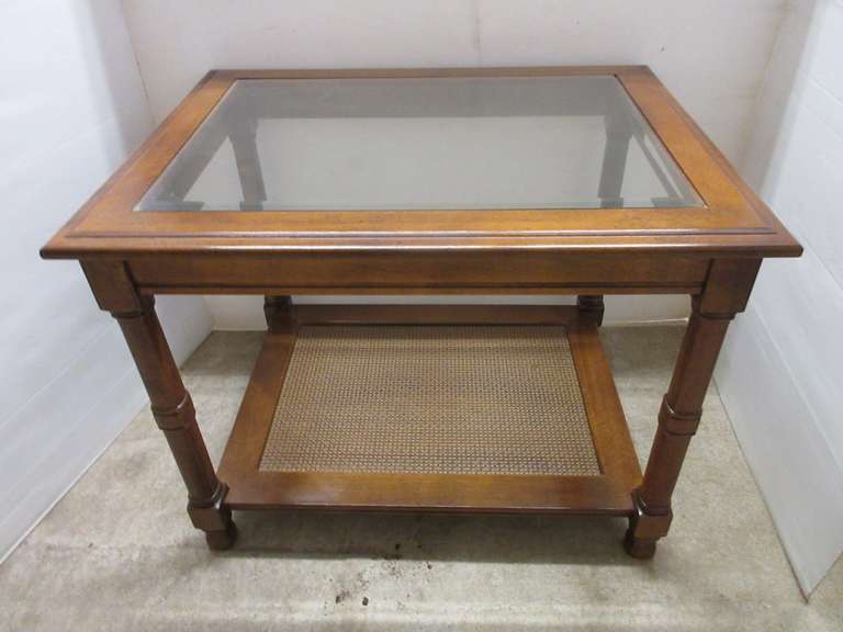 Broyhill Glass Top End Table