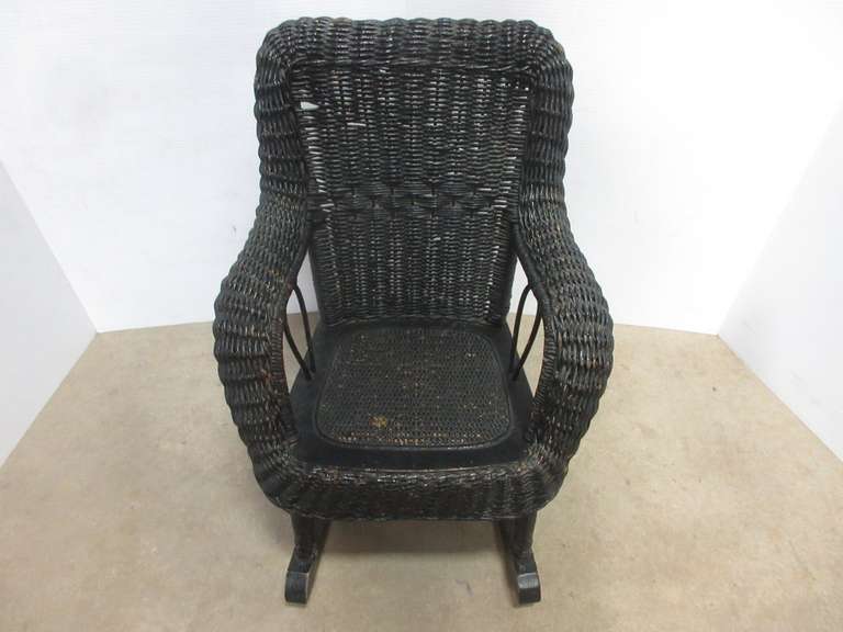 Small Childs Wicker Rocking Chair