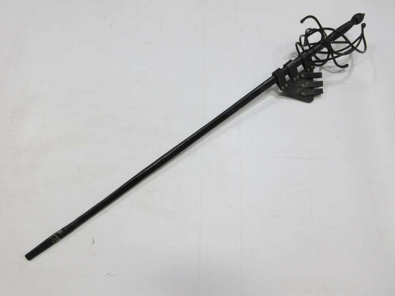 Blackened Swept Hilt Rapier, Hand Crafted Blade and Stamped Sword with Scabbard