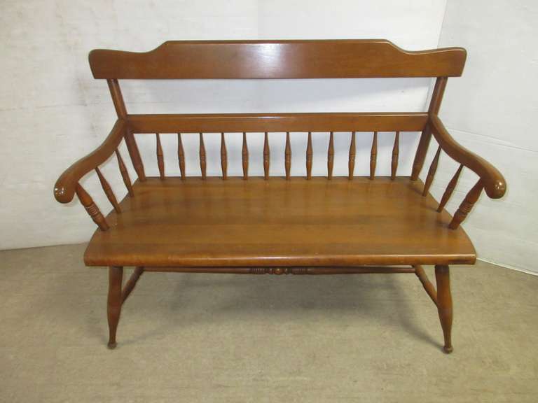 Wooden Parsons Bench from the "Ernest-Jurn Co. in Detroit, MI" Ticket on Bottom