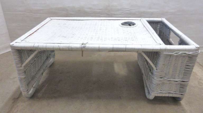 White Wicker Breakfast Tray/Table