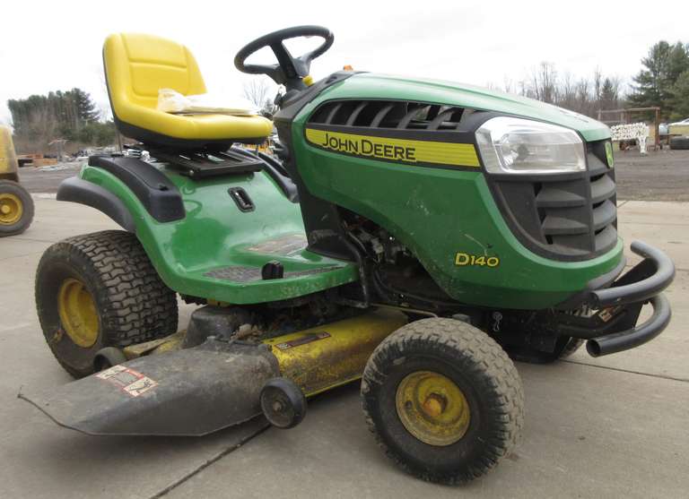 John Deere D140 48" Riding Mower with 22 HP Two-Cylinder OHV Engine, Electric Start, Includes Manual, Video loaded for this item! Click on thumbnail photo to watch video!