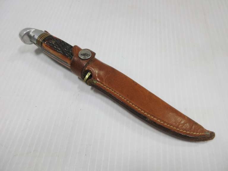 Western Fixed Blade Knife No. 648 with Sheath, Made in Boulder, Colorado