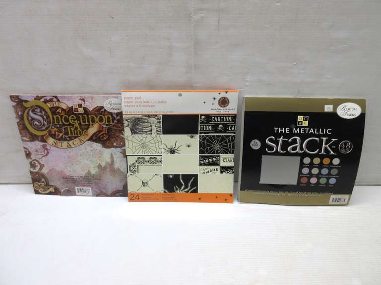 (3) Scrapbooking Paper Books, Include: Martha Stewart - Halloween, Once Upon a Time, and The Metallic Stack