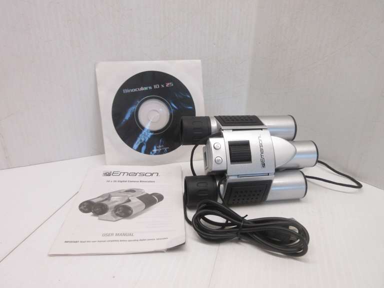 10x25 Digital Camera Binoculars, Include: User Manual, Software DVD, USB Cord, and Cleaning Cloth