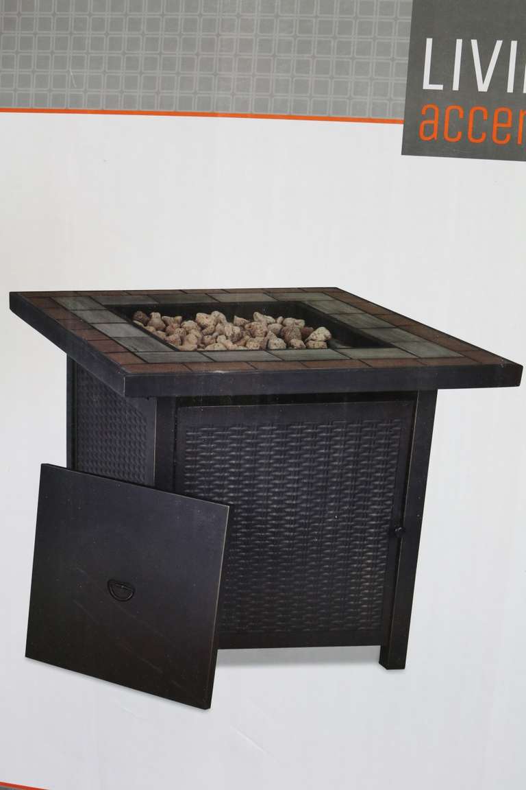 Albrecht Auctions | Living Accents 30" Square Gas Fire Pit ...