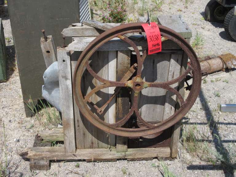 Albrecht Auctions Older Corn Shucker Has An Older License Plate