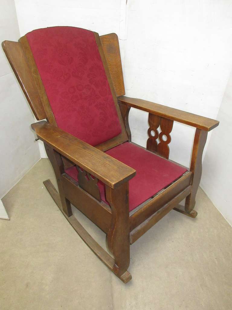 Antique Recliner/Rocker with Footstool