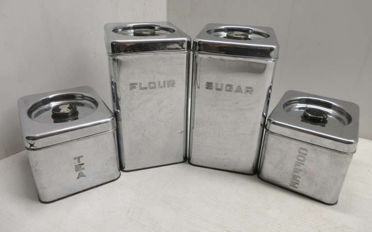 Older Beauty Ware Canister Set, Stainless Steel