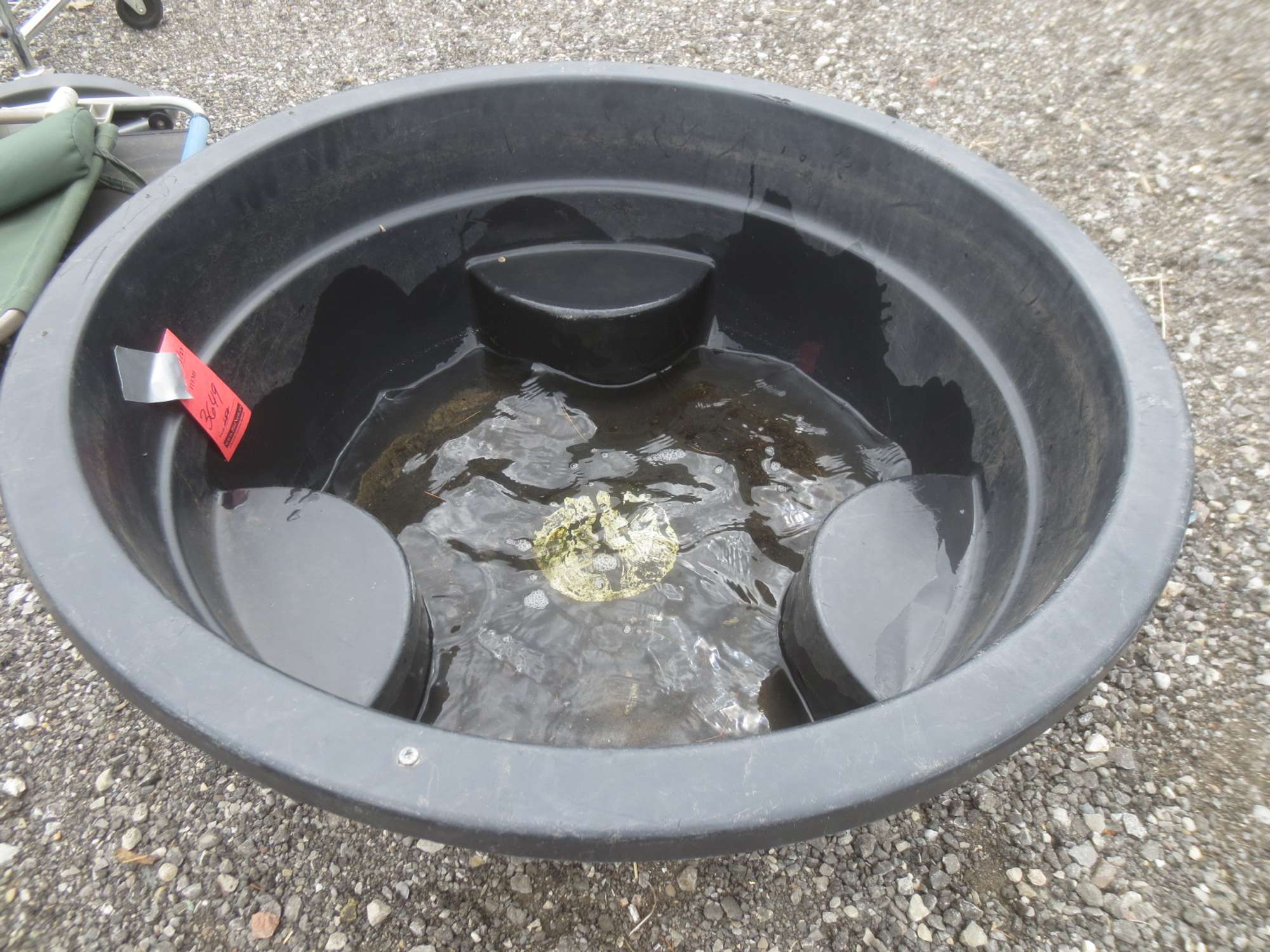 Albrecht Auctions Black Plastic Tub, Used for Garden Pond