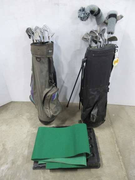 Albrecht Auctions Jack Nicklaus Golf Irons With Golf Bag Used Golf Irons And Woods With Golf Bag Golf Putting Green Mat