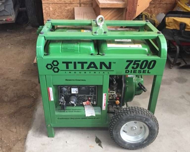 Titan 7500 Watt Diesel Generator, (Only 14 Hours on Unit), Electric and Remote Start