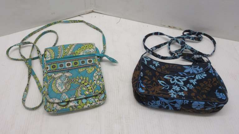 (2) Vera Bradley Purses: 1- Small Blue and Brown Flower Pattern, and 1- Small Teal and Lime Green Pattern