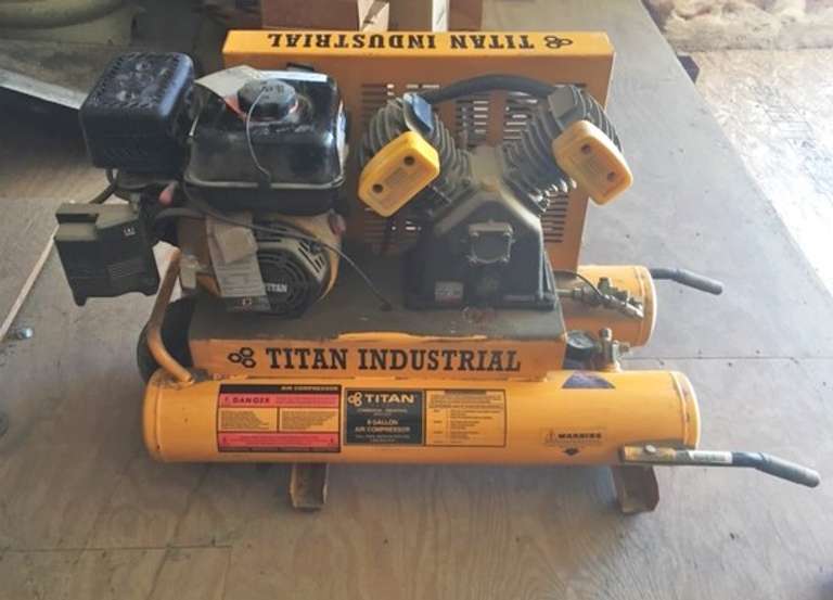 Titan Industrial 8-Gallon Air Compressor, 208 cc Gas Engine, New, Has Never Been Ran