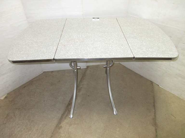 Formica Kitchen Table with Chrome Legs, Circa 1950s