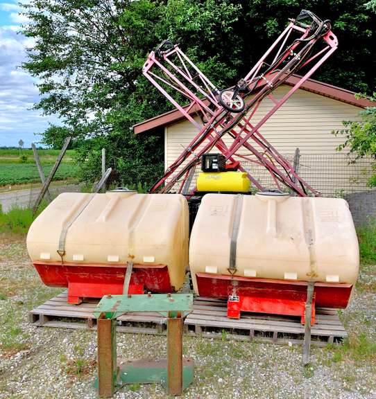 Demco 60' 3-Point Sprayer, (2) 240-Gallon Ag-Chem Saddle Tanks, Raven SCS230 Controller, TeeJet Nozzles, No Pump, Sprayer is Mechanically Sound but Needs a Little TLC