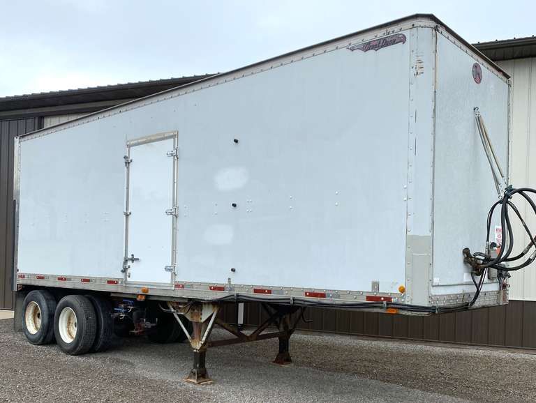 Great Dane Van Trailer with (2) 2500-Gallon Tanks Mounted on Steel Skids, Hydraulic 2" Pedestal Pump Driven Off a Semi Truck, Set Up with Airlines to Blow Out Hoses, Includes (2) 20' 2" Hoses, Clean and Clear Title