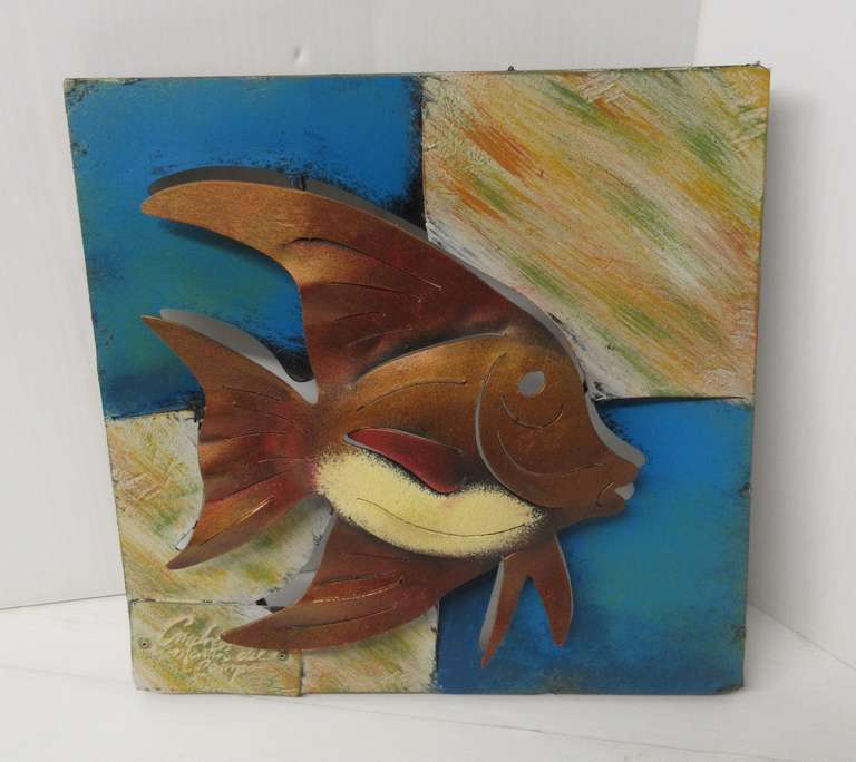 Metal Artwork of Fish, Signed by Artist, Purchased from Art Gallery in Ixtapa, Mexico