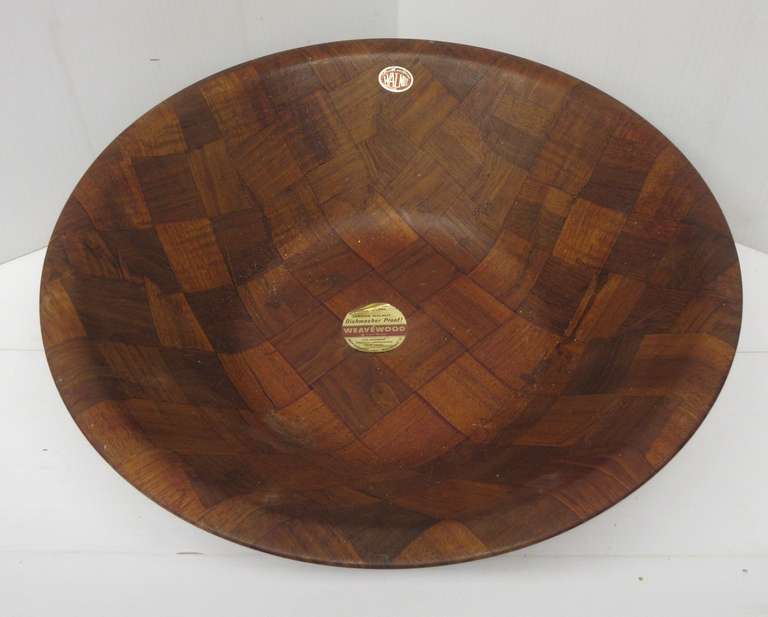 Antique Walnut Weavewood Bowl