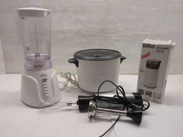 Kitchen Appliances, Include: Rival Blender, Black & Decker Rice Cooker, Hamilton Beach Immersion Blender, and a Braun Coffee Press